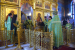 Bсенощное бдение накануне дня памяти преподобного Серафима Саровского совершили три архиерея